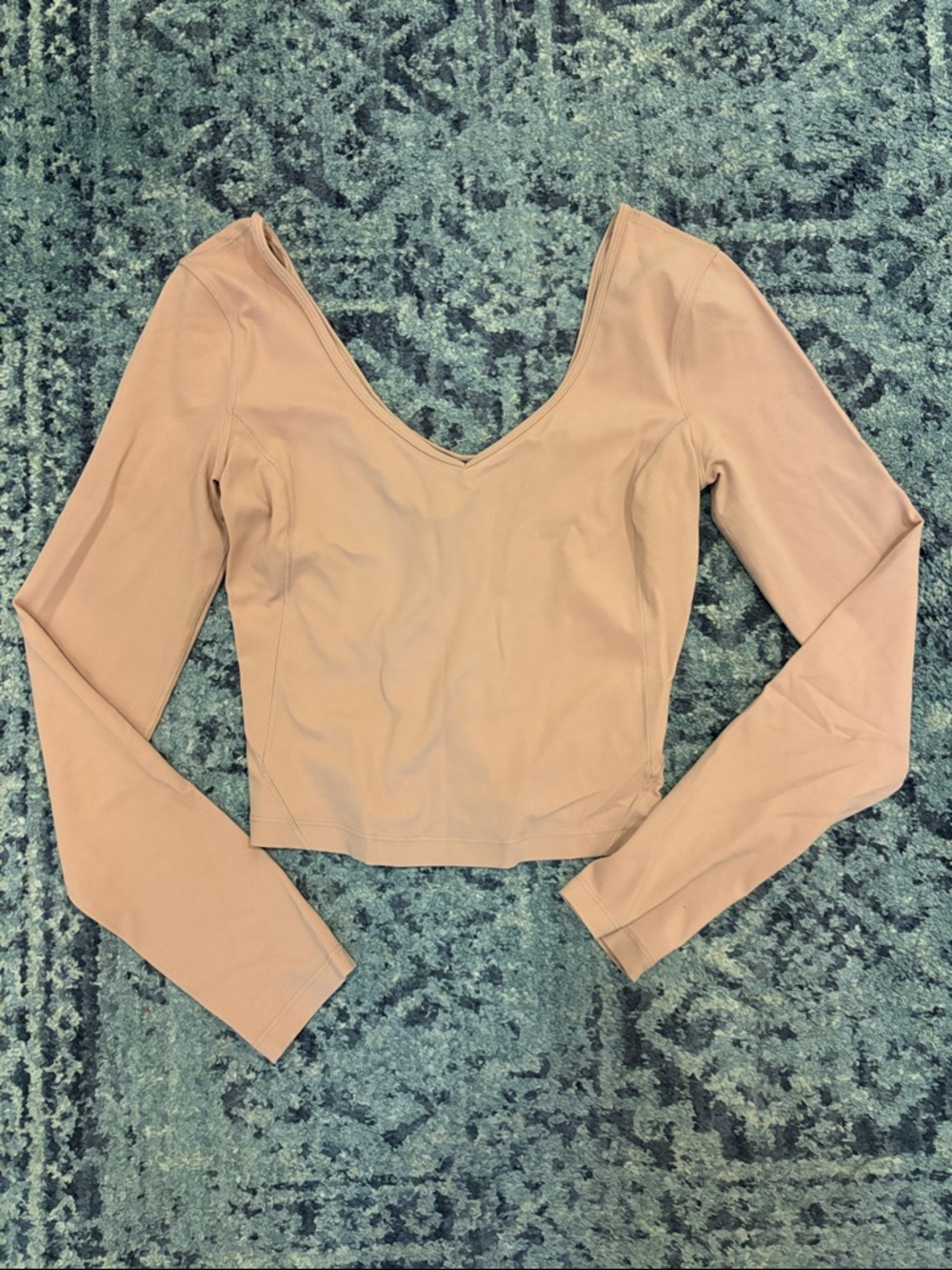 lululemon athletica Long Sleeve V-Neck Top in Blush Pink